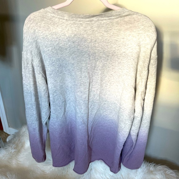 PINK Gray Purple Ombré pullover sweatshirt - Picture 3 of 5